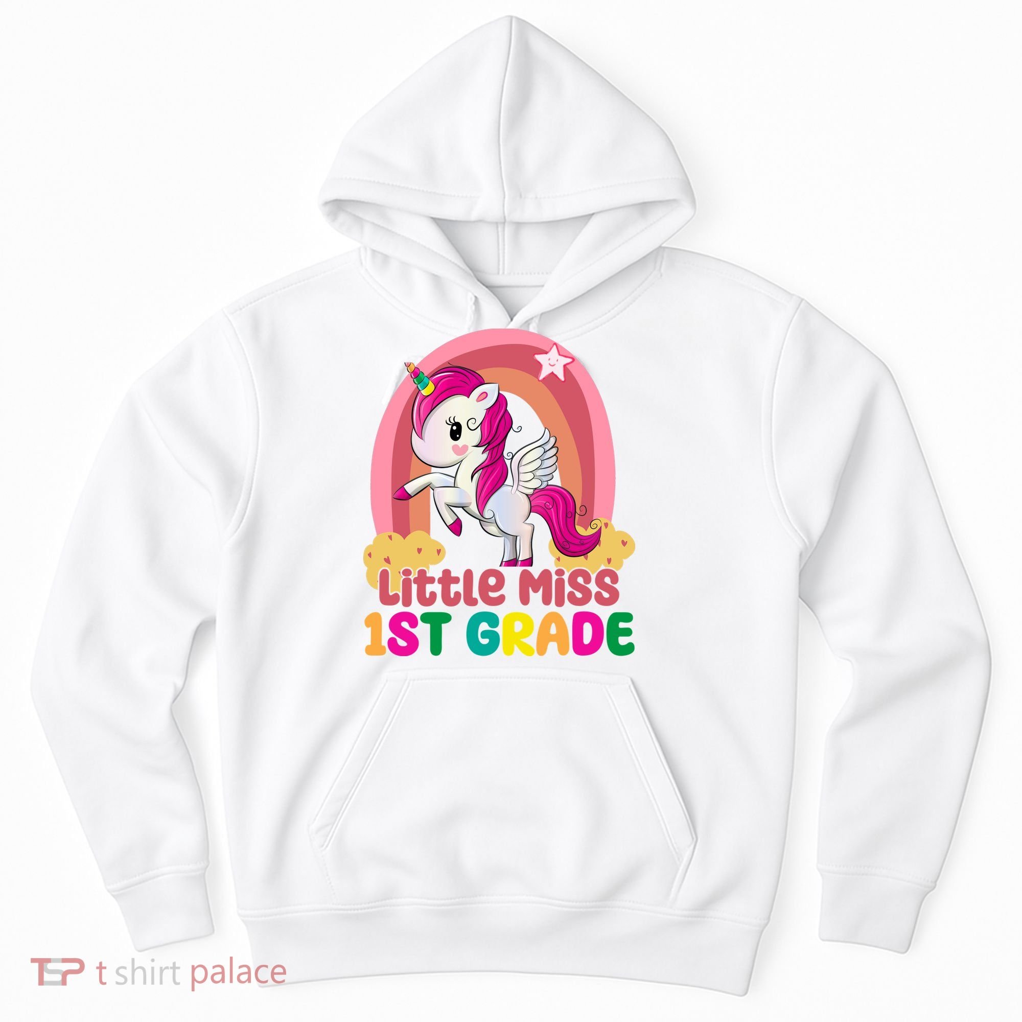 Little Miss 1st Grade Rainbow Unicorn Hoodie