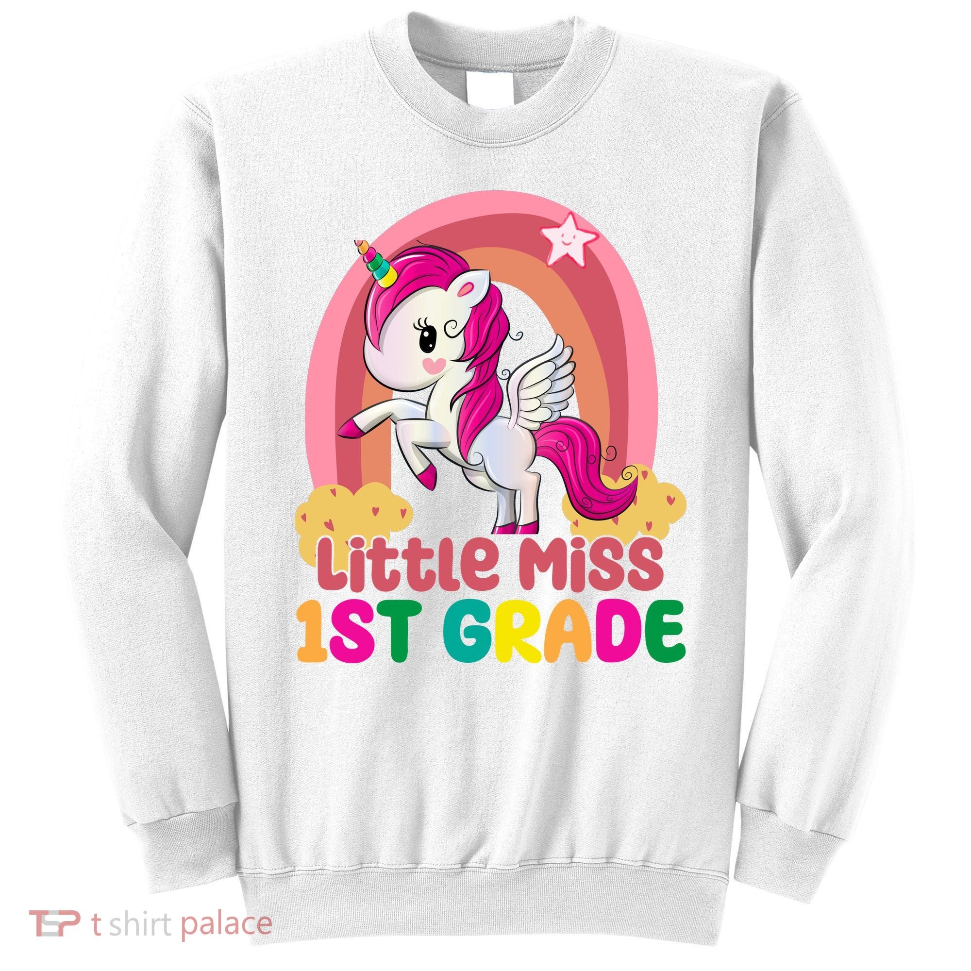 Little Miss 1st Grade Rainbow Unicorn Sweatshirt
