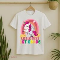 Little Miss 1st Grade Rainbow Unicorn T-Shirt thumb 2