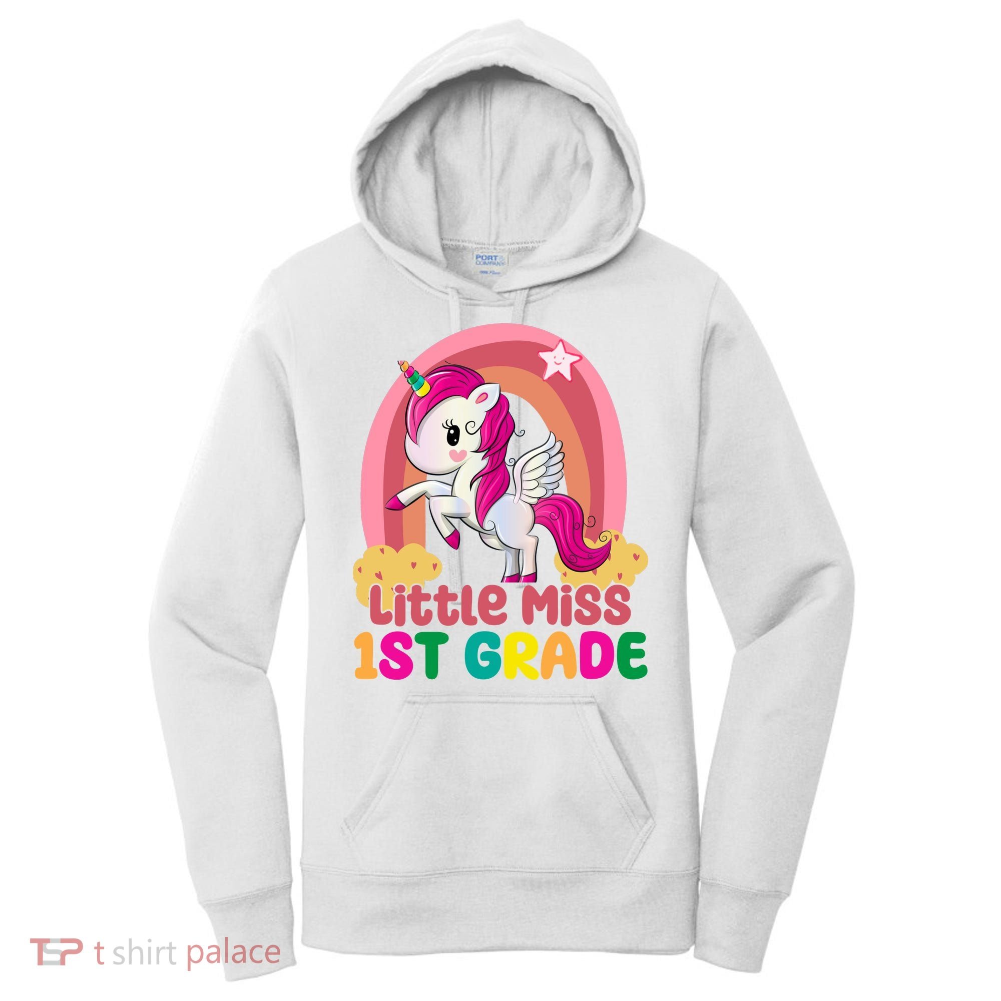 Little Miss 1st Grade Rainbow Unicorn Women's Hoodie