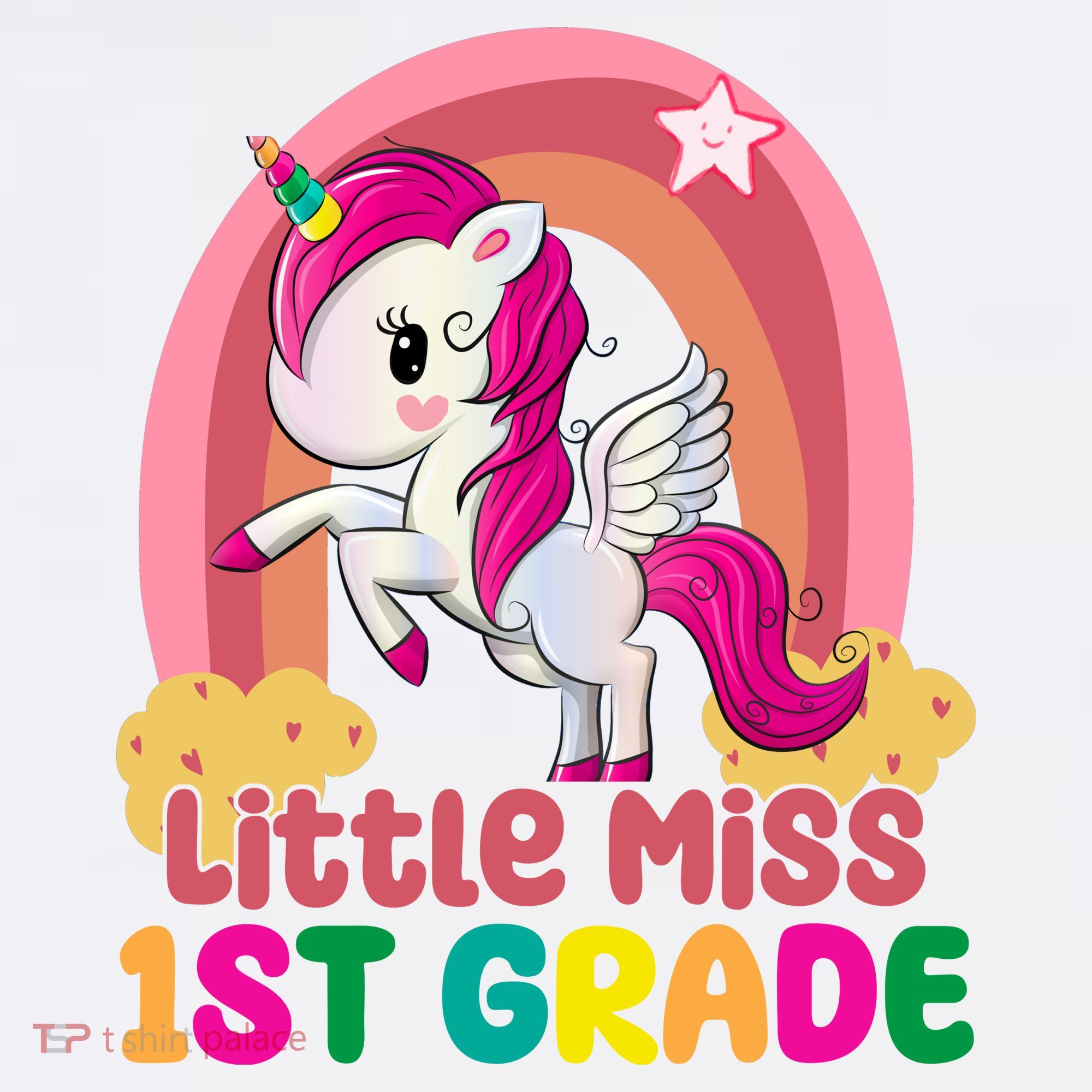 Little Miss 1st Grade Rainbow Unicorn Women's Hoodie
