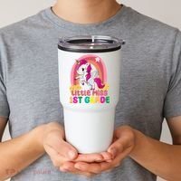 Little Miss 1st Grade Rainbow Unicorn Tumbler thumb 2