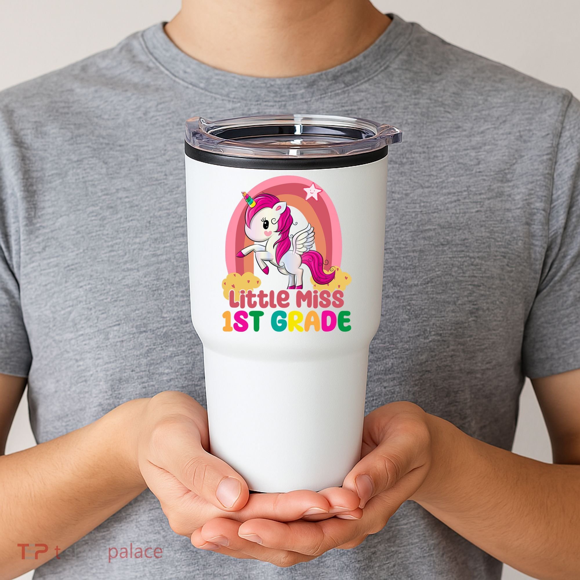 Little Miss 1st Grade Rainbow Unicorn Tumbler