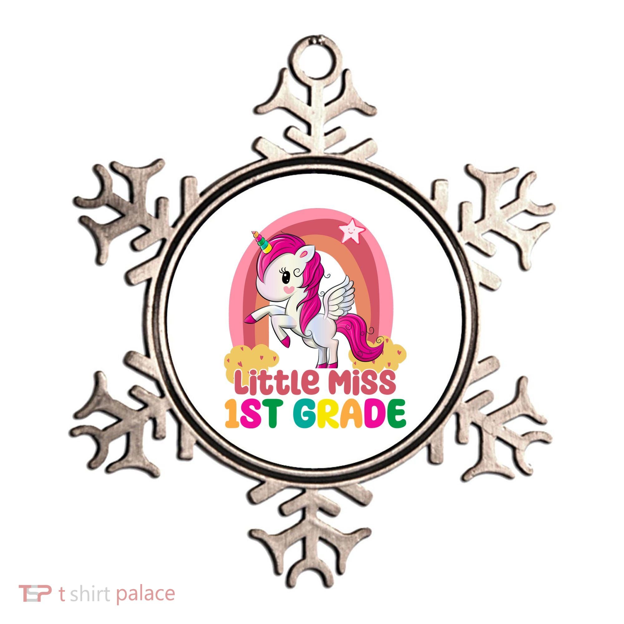 Little Miss 1st Grade Rainbow Unicorn Ornament