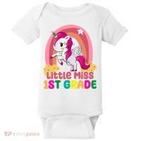 Little Miss 1st Grade Rainbow Unicorn Baby Bodysuit thumb 0