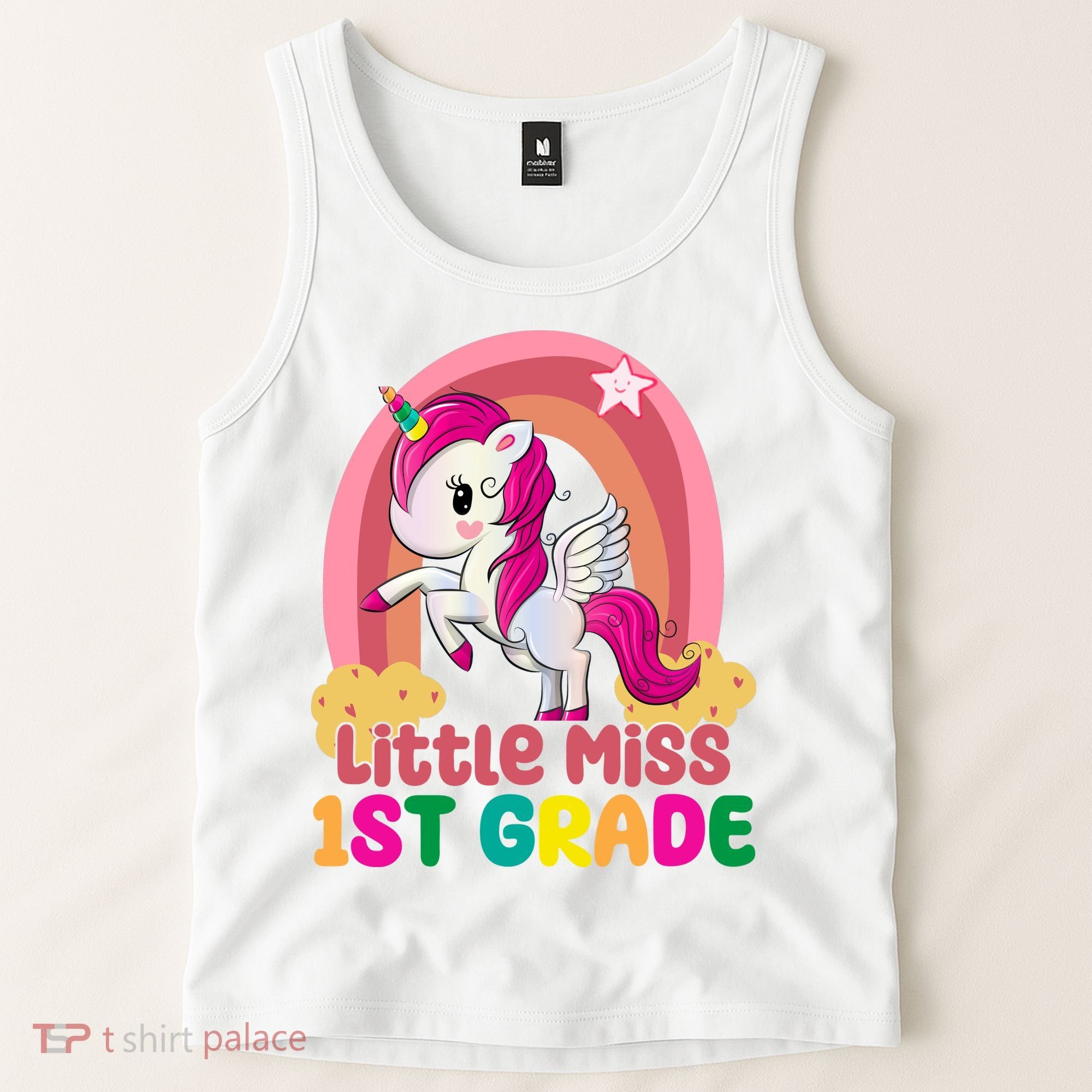 Little Miss 1st Grade Rainbow Unicorn Tank Top
