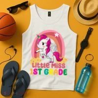 Little Miss 1st Grade Rainbow Unicorn Tank Top thumb 4