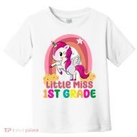 Little Miss 1st Grade Rainbow Unicorn Toddler T-Shirt thumb 0