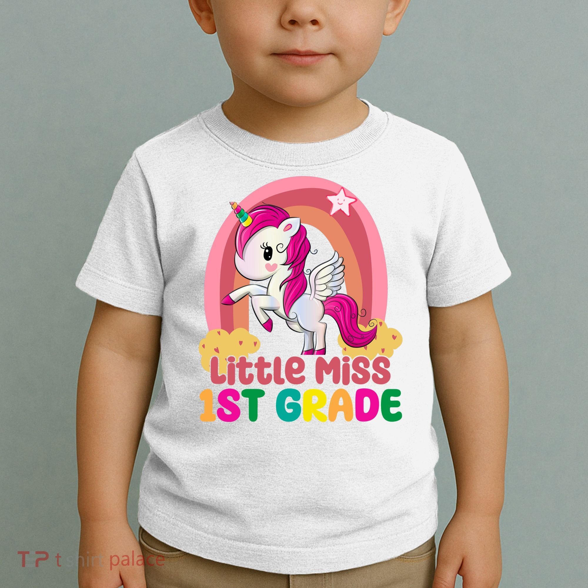 Little Miss 1st Grade Rainbow Unicorn Toddler T-Shirt