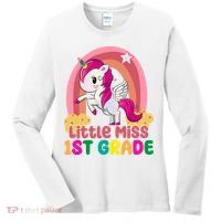 Little Miss 1st Grade Rainbow Unicorn Women's Long Sleeve Shirt thumb 0