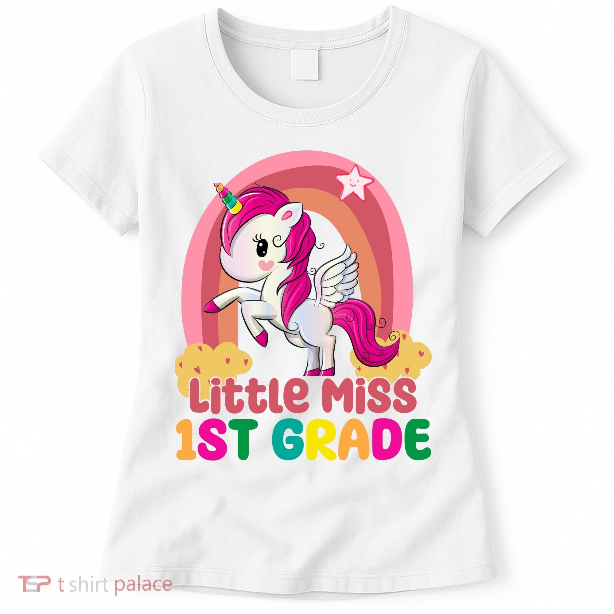 Little Miss 1st Grade Rainbow Unicorn Women's T-Shirt