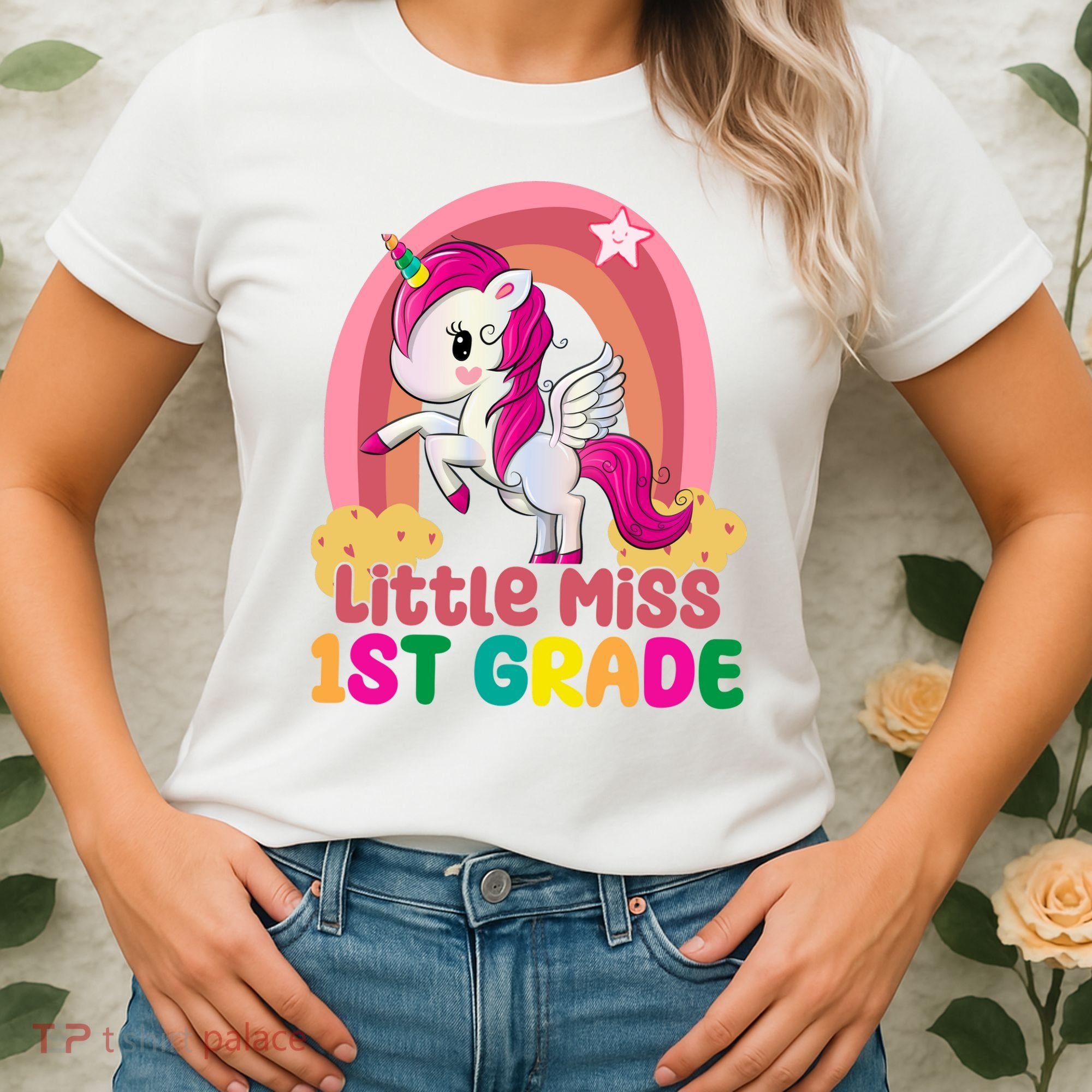 Little Miss 1st Grade Rainbow Unicorn Women's T-Shirt