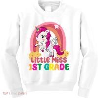 Little Miss 1st Grade Rainbow Unicorn Kids Sweatshirt thumb 0