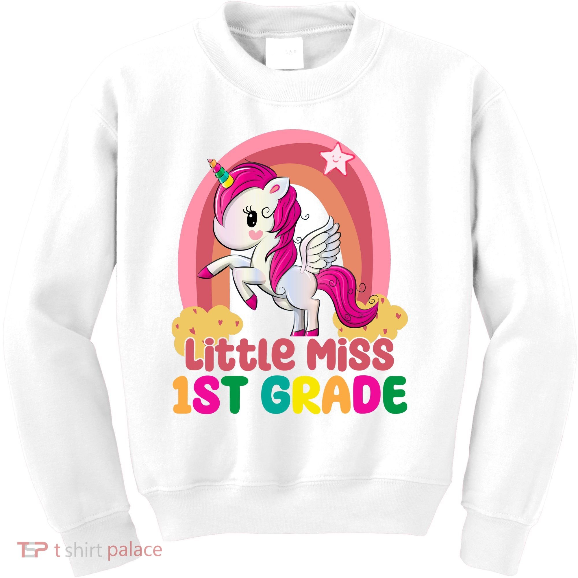 Little Miss 1st Grade Rainbow Unicorn Kids Sweatshirt