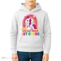 Little Miss 1st Grade Rainbow Unicorn Kids Hoodie thumb 4