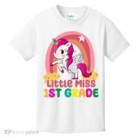 Little Miss 1st Grade Rainbow Unicorn Kids T-Shirt thumb 0