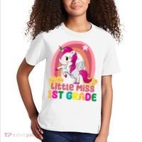 Little Miss 1st Grade Rainbow Unicorn Kids T-Shirt thumb 2