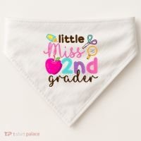 Little Miss 2nd Grade First Day Of Second Grade Cute USA-Made Doggie Bandana thumb 0