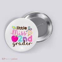 Little Miss 2nd Grade First Day Of Second Grade Cute Button thumb 0