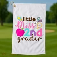 Little Miss 2nd Grade First Day Of Second Grade Cute Golf Towel thumb 1