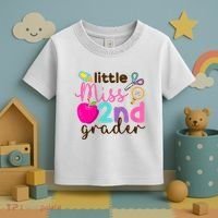 Little Miss 2nd Grade First Day Of Second Grade Cute Toddler T-Shirt thumb 3