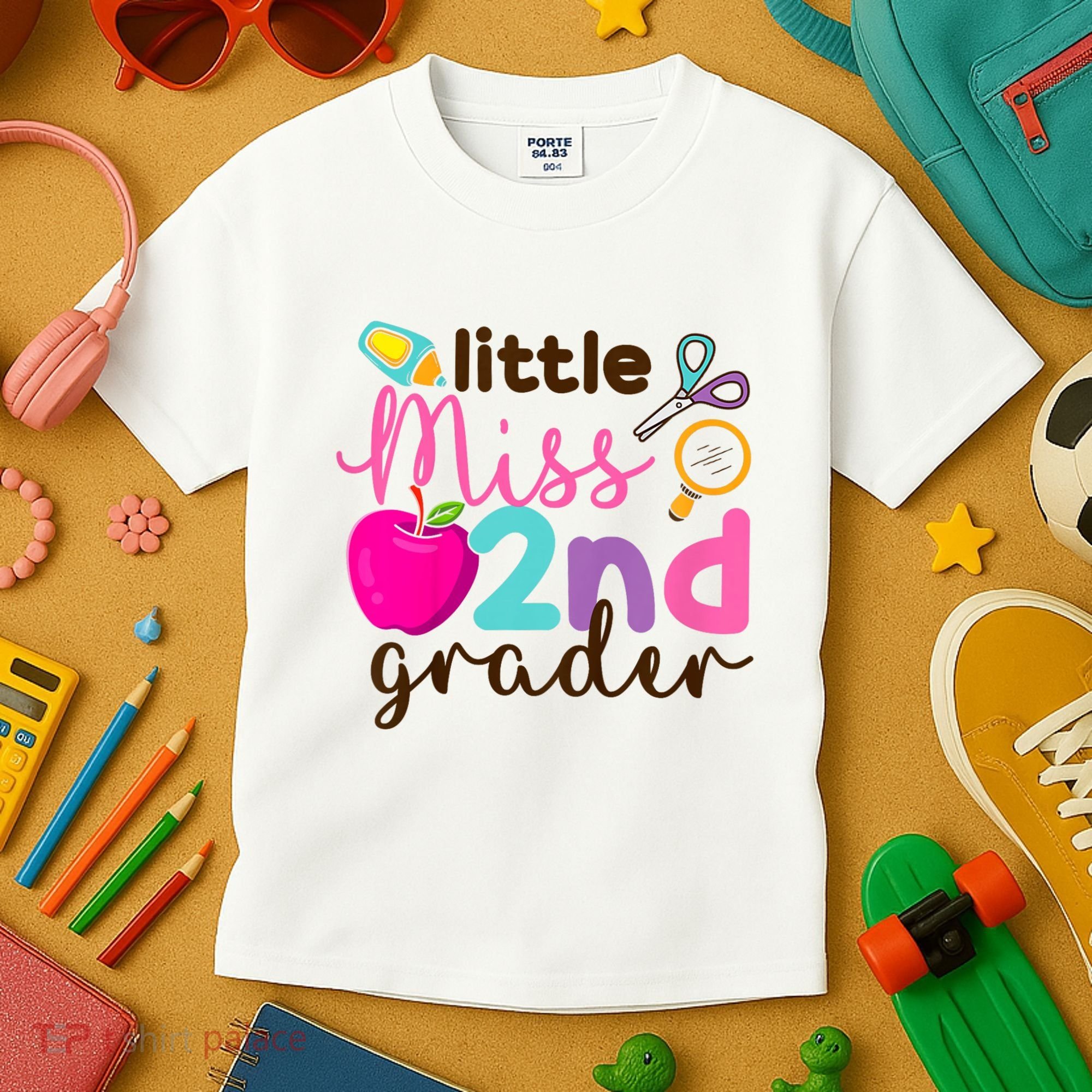 Little Miss 2nd Grade First Day Of Second Grade Cute Kids T-Shirt