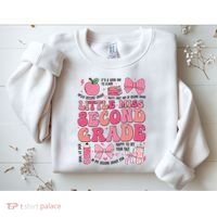 Little Miss 2nd Grade Girl Coquette Bow Back To School Sweatshirt thumb 2
