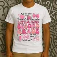 Little Miss 2nd Grade Girl Coquette Bow Back To School T-Shirt thumb 3