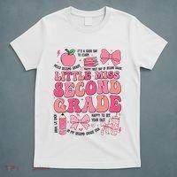 Little Miss 2nd Grade Girl Coquette Bow Back To School T-Shirt thumb 5