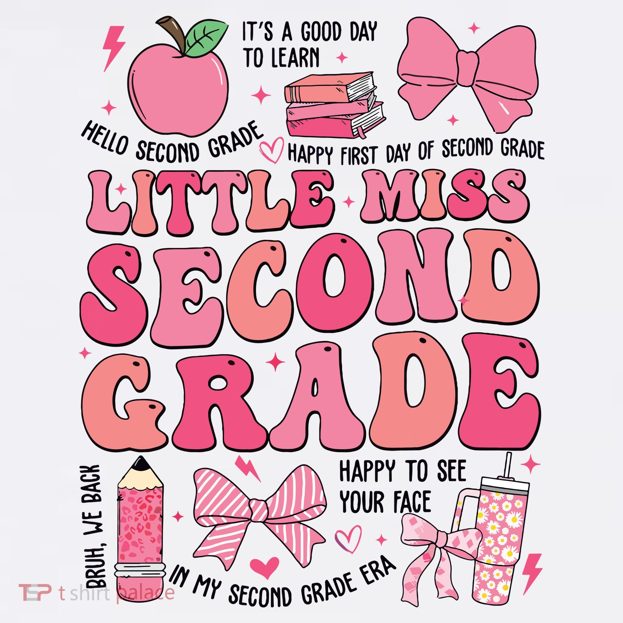 Little Miss 2nd Grade Girl Coquette Bow Back To School Visor