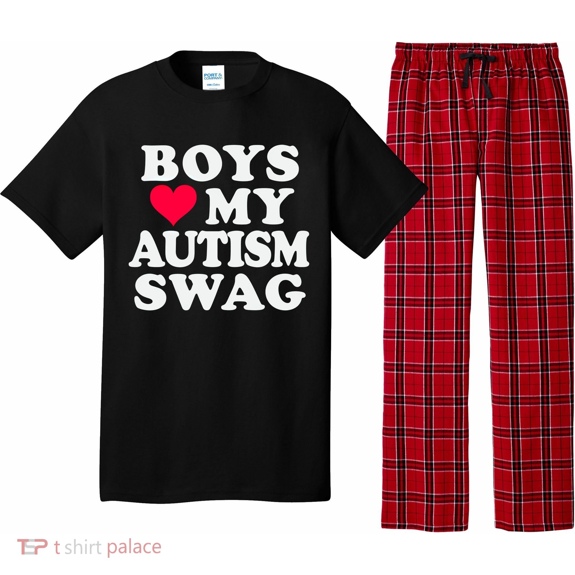 Love My Autism Swag Funny Autistic Awareness Idea Great Gift Pajama Set
