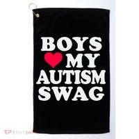Love My Autism Swag Funny Autistic Awareness Idea Great Gift Golf Towel thumb 0