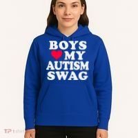 Love My Autism Swag Funny Autistic Awareness Idea Great Gift Hoodie thumb 5