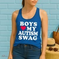 Love My Autism Swag Funny Autistic Awareness Idea Great Gift Women's Tank Top thumb 2