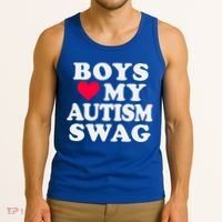 Love My Autism Swag Funny Autistic Awareness Idea Great Gift Tank Top thumb 3
