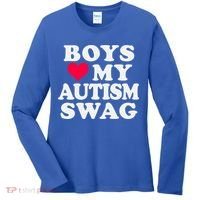 Love My Autism Swag Funny Autistic Awareness Idea Great Gift Women's Long Sleeve Shirt thumb 0