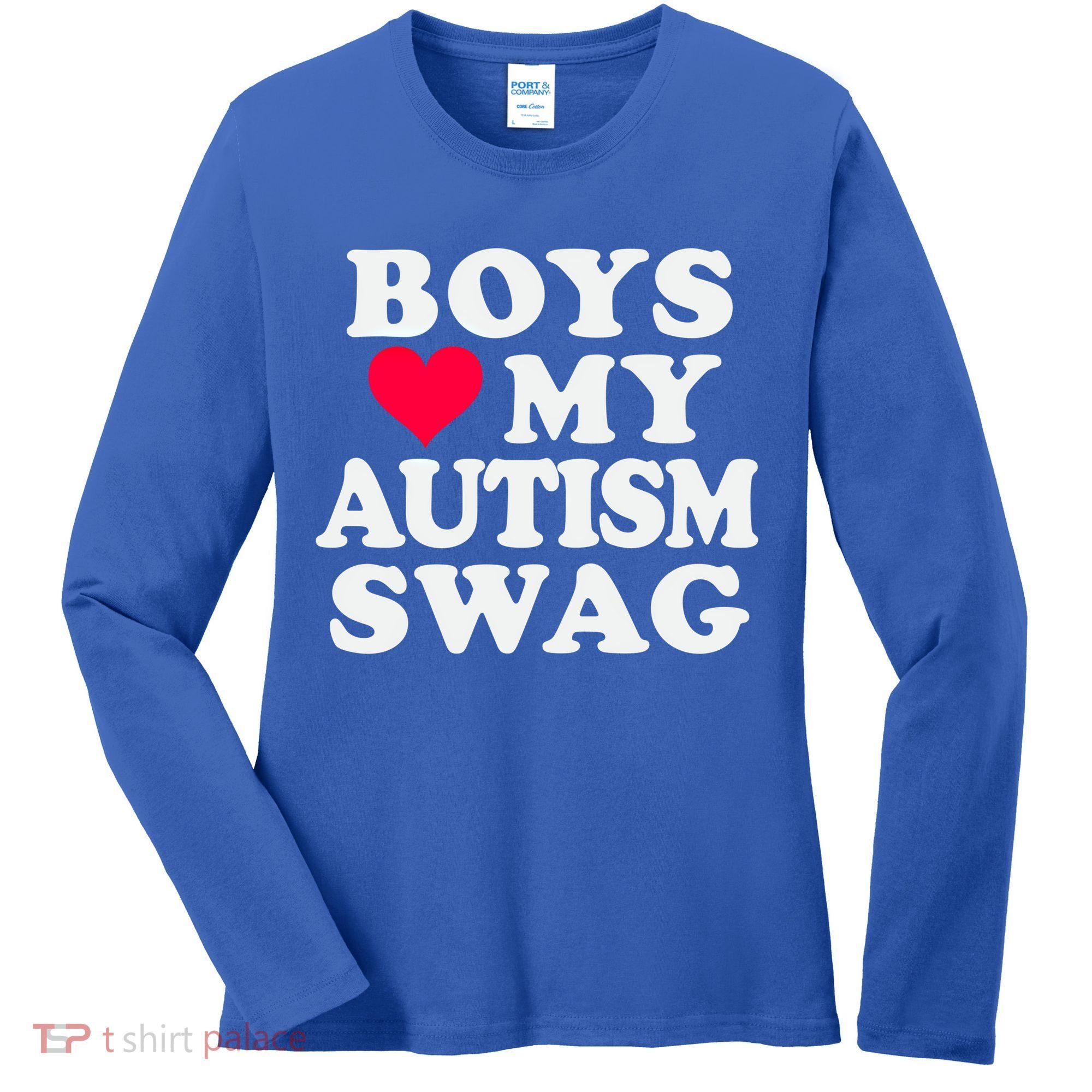 Love My Autism Swag Funny Autistic Awareness Idea Great Gift Women's Long Sleeve Shirt