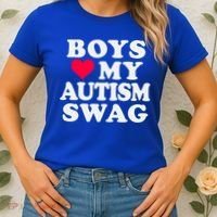 Love My Autism Swag Funny Autistic Awareness Idea Great Gift Women's T-Shirt thumb 2