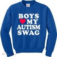 Love My Autism Swag Funny Autistic Awareness Idea Great Gift Kids Sweatshirt thumb 0