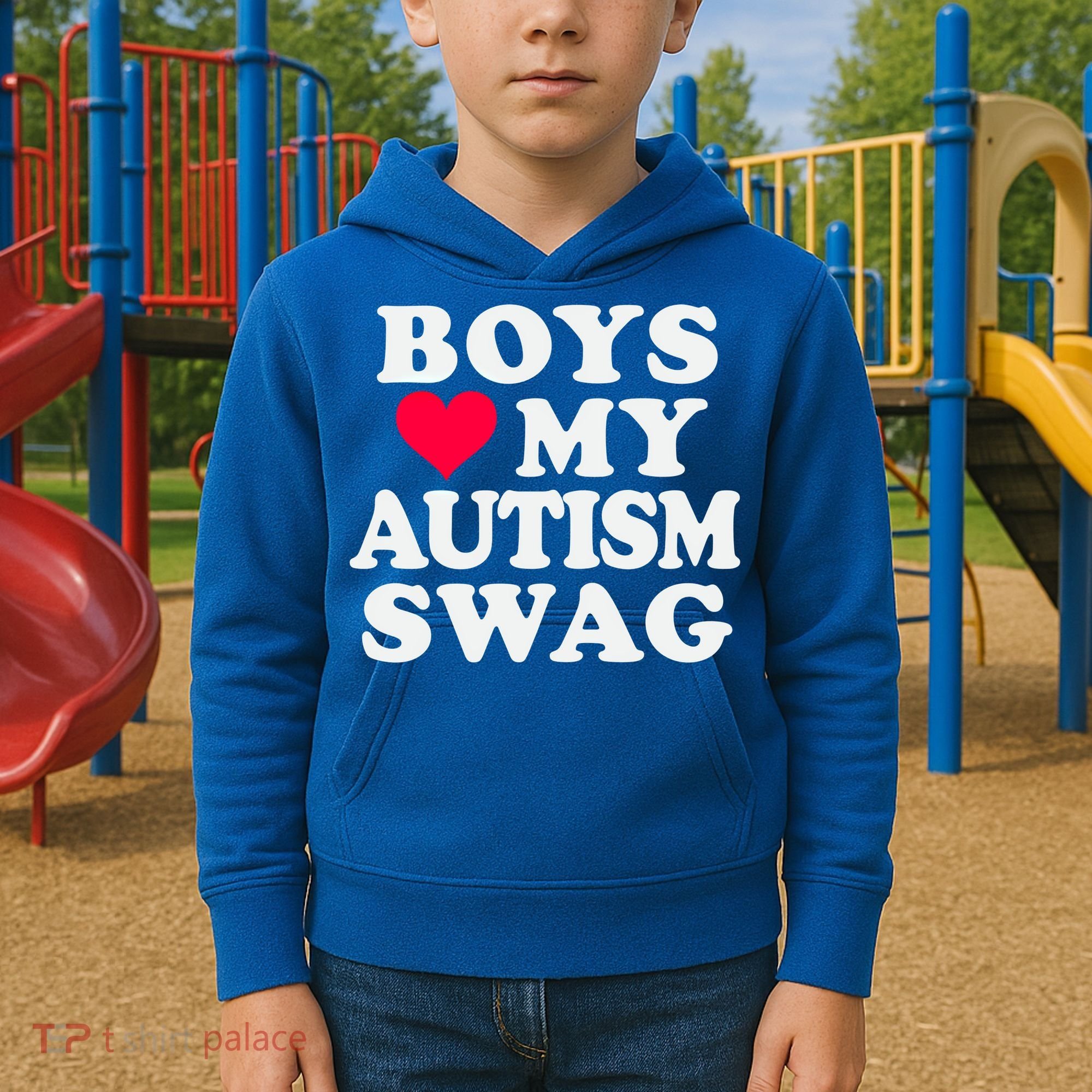 Love My Autism Swag Funny Autistic Awareness Idea Great Gift Kids Hoodie