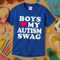 Love My Autism Swag Funny Autistic Awareness Idea Great Gift Kids T-Shirt thumb 3