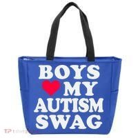 Love My Autism Swag Funny Autistic Awareness Idea Great Gift Tote Bag thumb 0