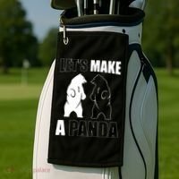 Let’S Make A Panda Polar Black Bear Golf Towel thumb 2