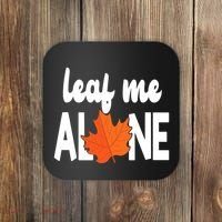 Leaf Me Alone Funny Fall Coaster thumb 0