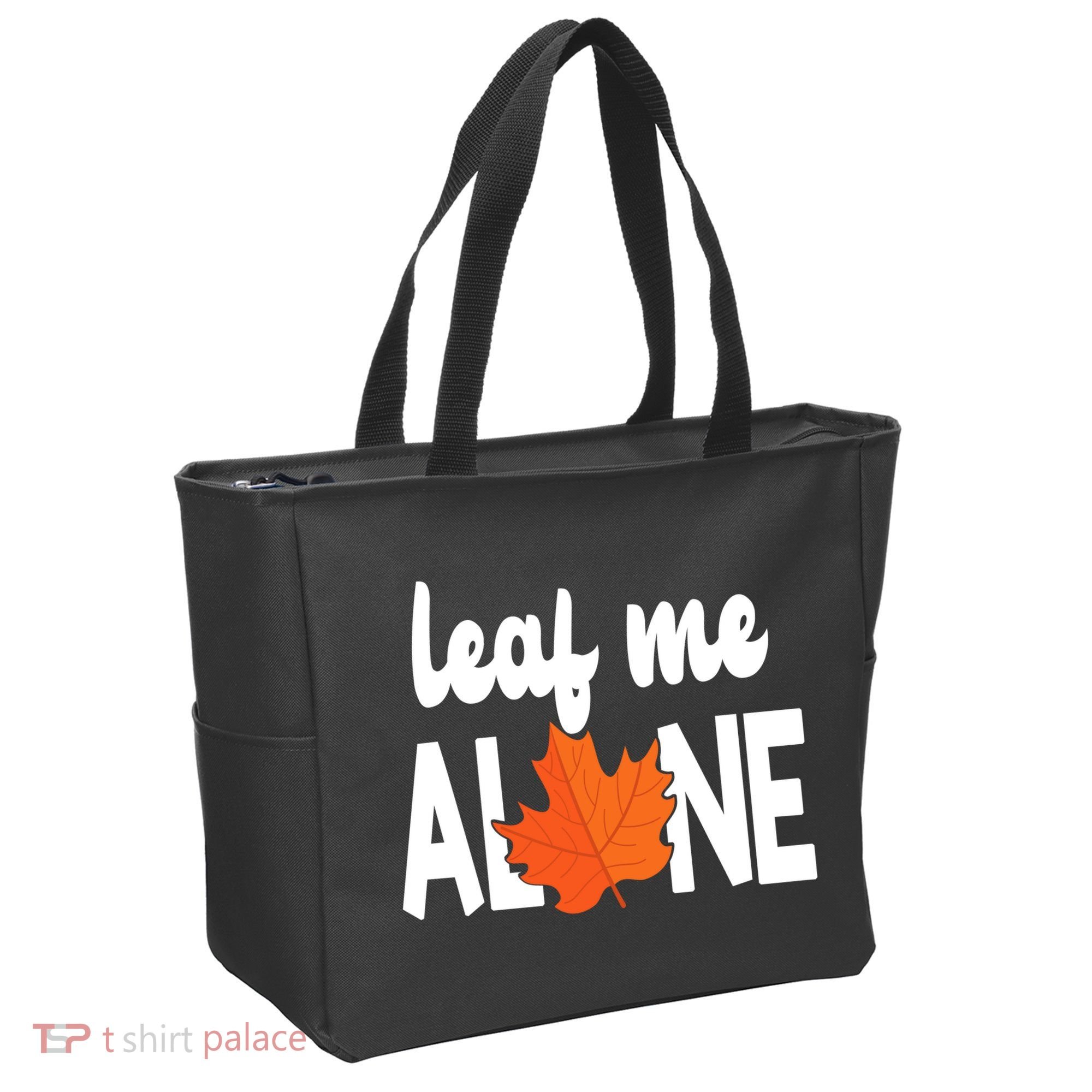 Leaf Me Alone Funny Fall Tote Bag