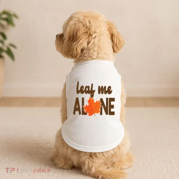Leaf Me Alone Funny Fall Doggie Tank