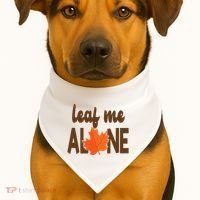 Leaf Me Alone Funny Fall USA-Made Doggie Bandana thumb 1