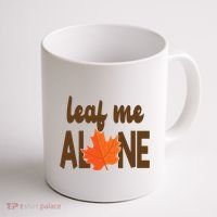 Leaf Me Alone Funny Fall Coffee Mug thumb 1