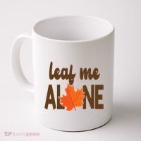 Leaf Me Alone Funny Fall Coffee Mug thumb 0