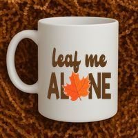 Leaf Me Alone Funny Fall Coffee Mug thumb 2